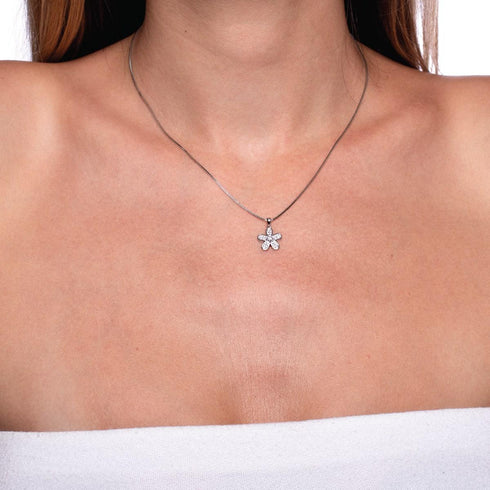 Flower Power | Argent sterling .925 | Collier fermoir infini en cristal